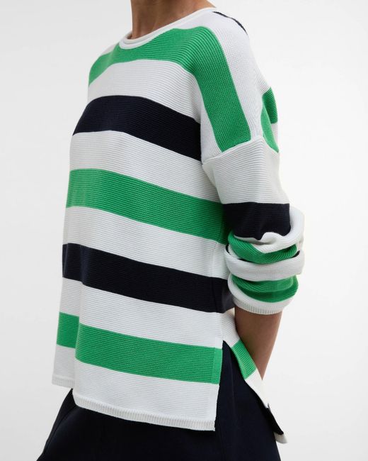 Barbour Green Marine Stripe Knitted Jumper