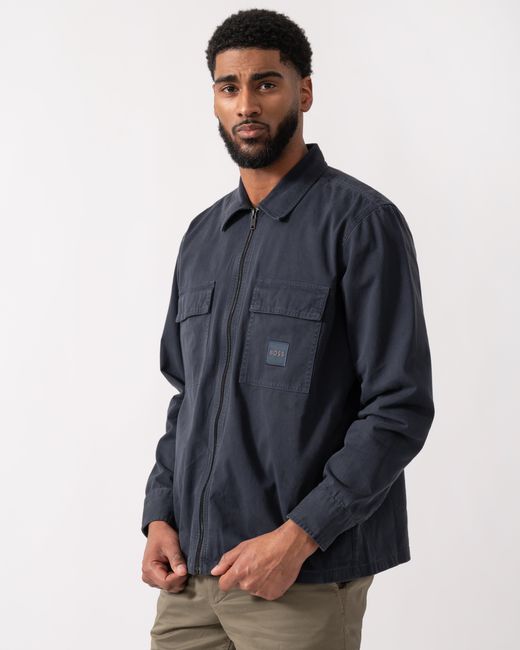 Boss Blue Lovel Zip Overshirt for men