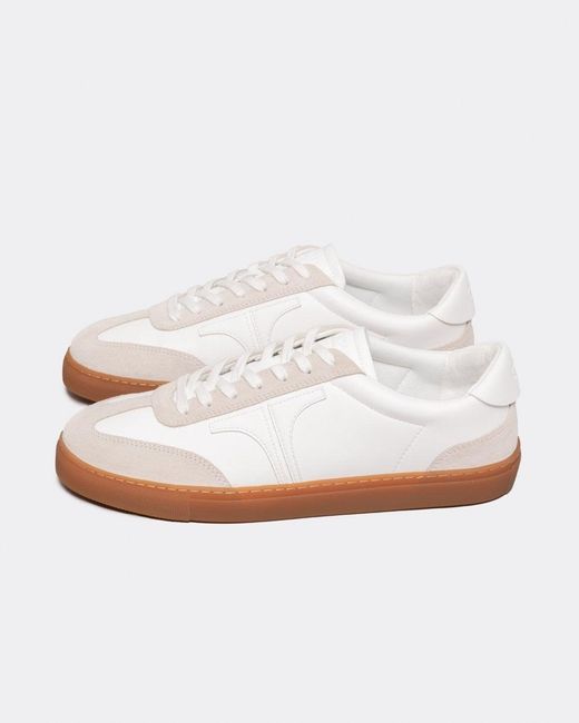 Ted Baker White Robbert Retro Suede Leather Mix Sneaker for men