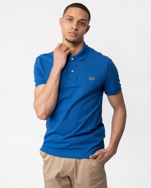 Lacoste Blue Original L.12.12 Slim Fit Petit Piqué Cotton Polo Shirt for men