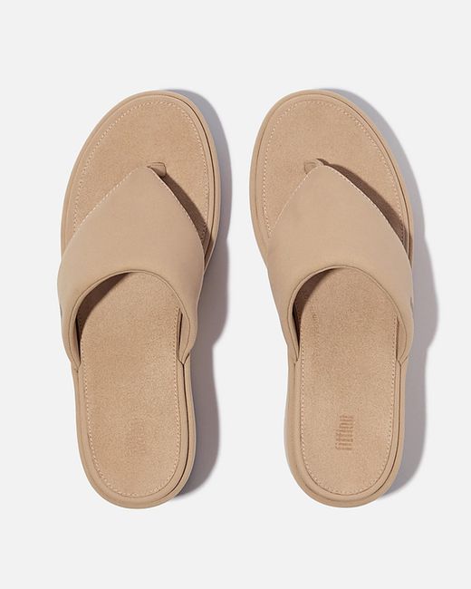 Fitflop White Platfforms Wedge Toe-Post Sandals