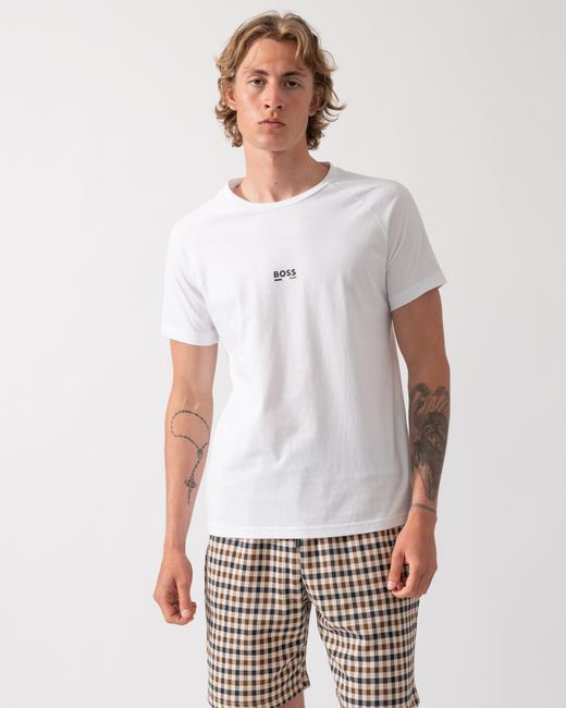 Boss White Slim Fit Beach T-Shirt for men