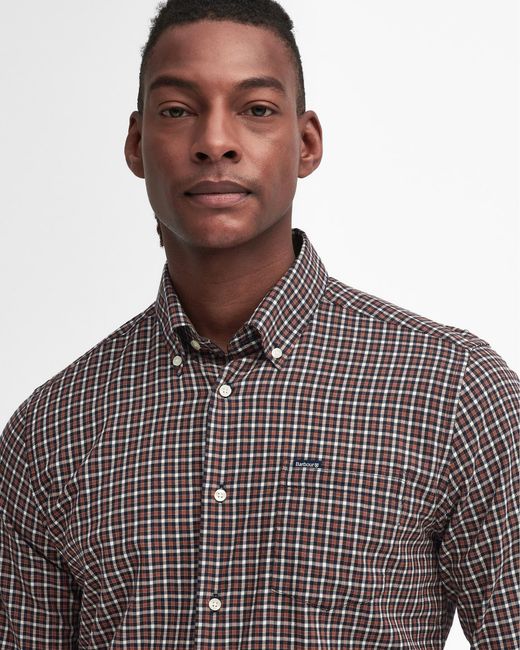 Barbour Brown Padshaw Tailored Shirt , Size: L for men