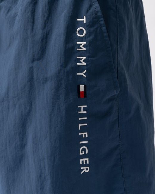 Tommy Hilfiger Blue Logo Zip Pocket Drawstring Swimming Shorts for men