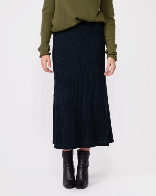 Tommy Hilfiger Blue Micro Cable Flared Skirt