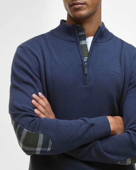 Barbour Blue Avoch Half Zip Jumper for men