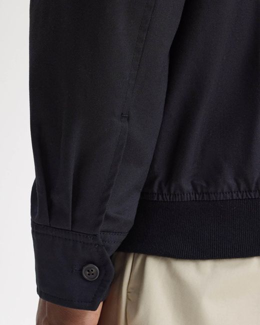 Fred Perry Blue Twill Harrington Jacket for men