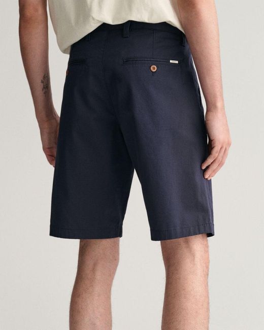 Gant Blue Relaxed Twill Shorts for men