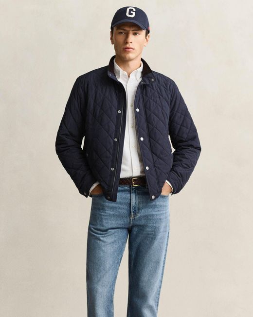 Gant Blue Quilted Jacket for men