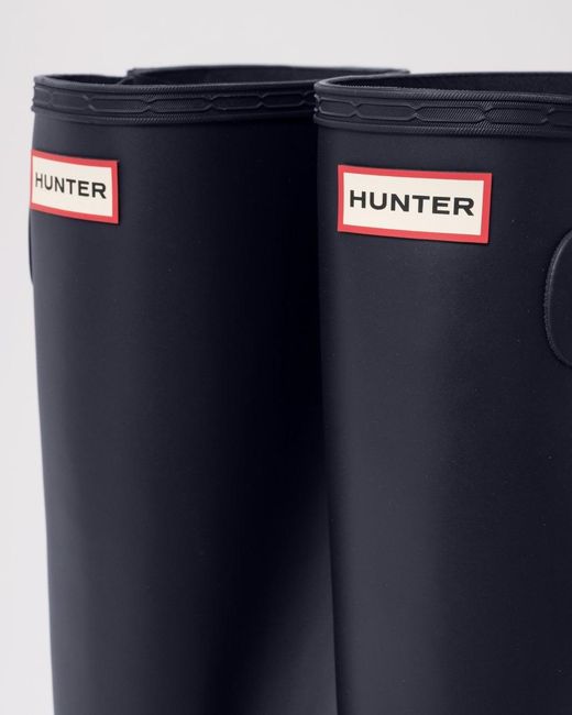 Hunter Blue Original Tall Side Adjustable Wellies for men