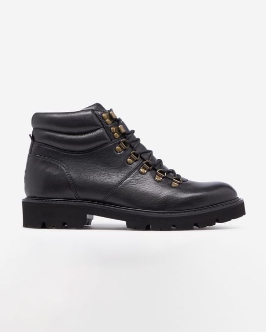 Oliver Sweeney Black Helford Soft-Milled Calf Leather Walking Boots for men