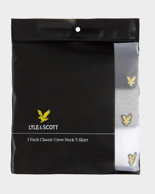 Lyle & Scott Black Basic 3 Pack T-Shirt for men