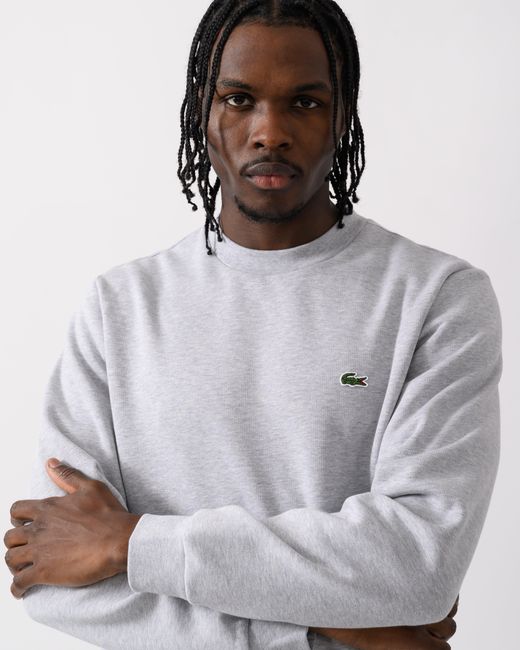 Lacoste Gray Crew Neck Fleece Sweatshirt for men