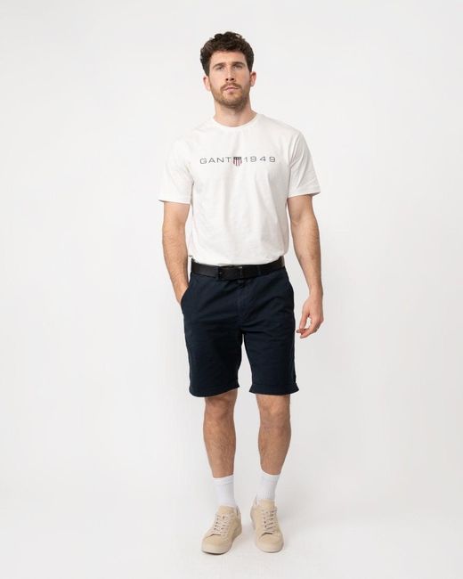 Gant Blue Regular Sunfaded Shorts for men
