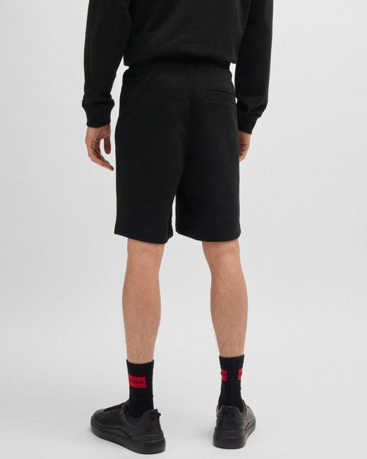 HUGO Black Diz222 Cotton Terry Shorts With Logo Label Nos Size: M for men