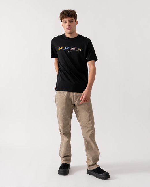 Paul Smith Black Ps Regular Fit Ps Row Multi T-Shirt for men