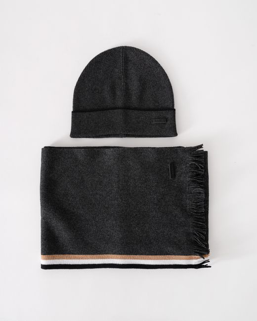Boss Black Henzo Hat & Scarf Gift Set for men