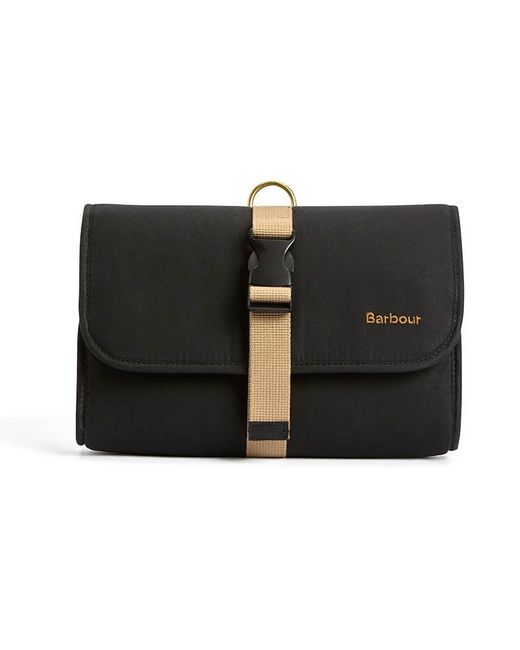 Barbour Black Transport Hanging Washbag for men