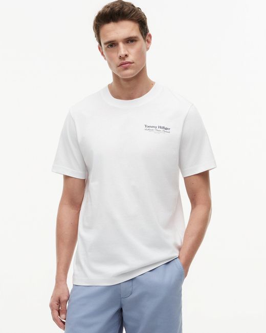 Tommy Hilfiger White Nautical Back Graphic T-Shirt for men