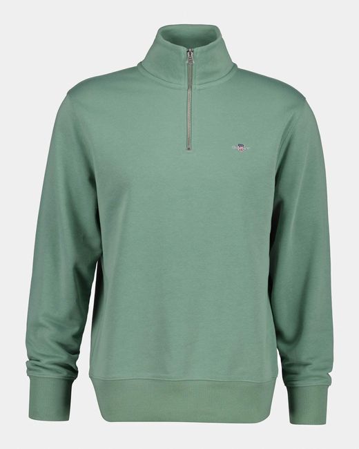 Gant Green Regular Fit Shield Logo Half Zip Sweatshirt for men