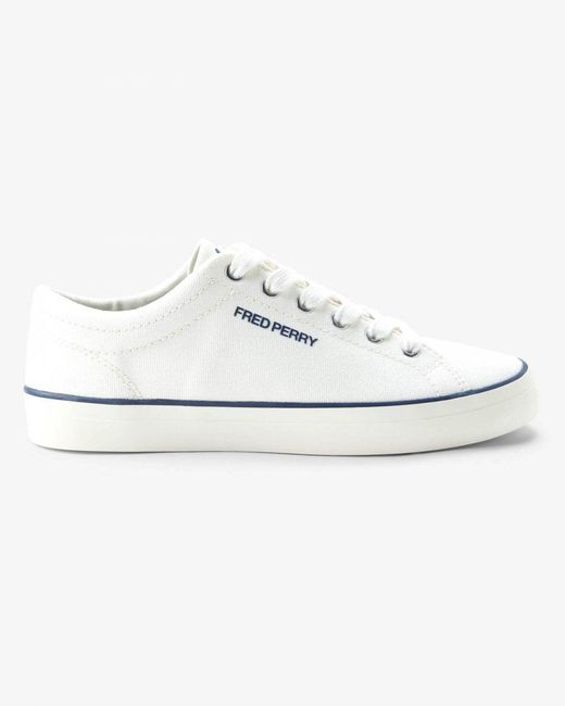 Fred Perry White Baseline Canvas Trainers for men