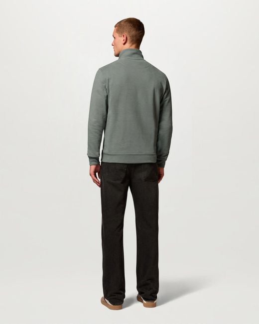 Belstaff Gray Logo Quarter Zip Sweatshirt for men