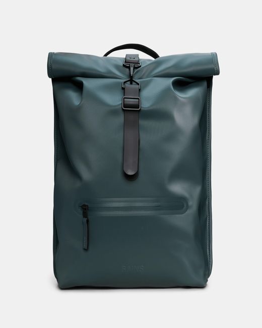 Rains Green Rolltop Rucksack