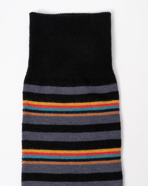 Paul Smith Black Nolan Artist Stripe Socks for men