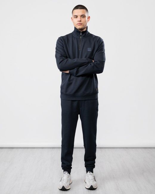 Boss Blue Zetrust 1/4 Zip Sweatshirt Size: L for men