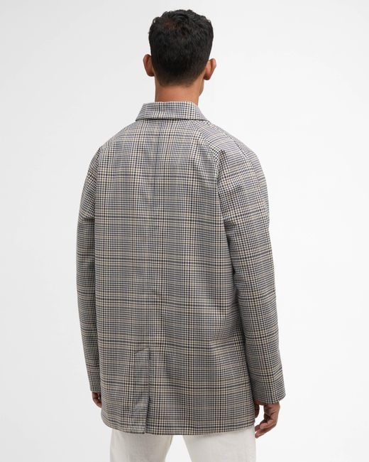 Barbour Gray Check Rokig Waterproof Mac for men