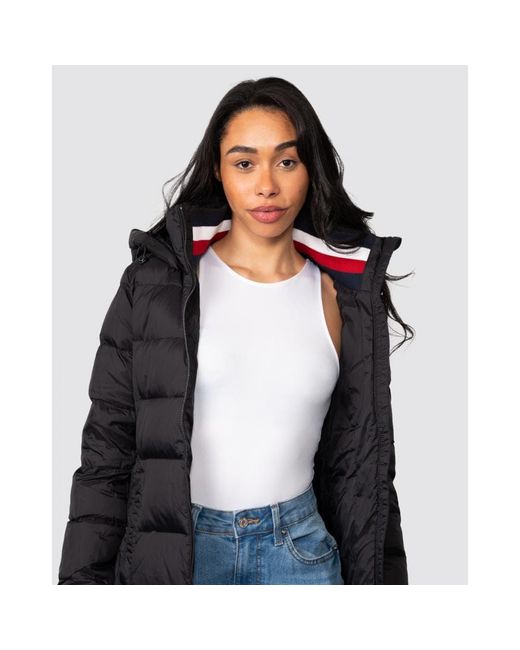 Tommy Hilfiger Global Stripe Down Jacket in Black