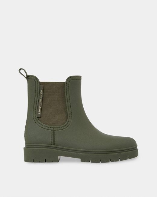 Tommy Hilfiger Green Essential Tommy Chelsea Rainboots