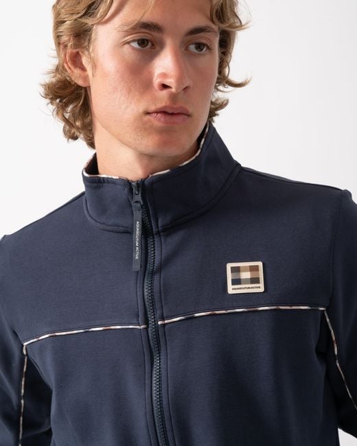 Aquascutum Blue Scuba Piping Track Top for men