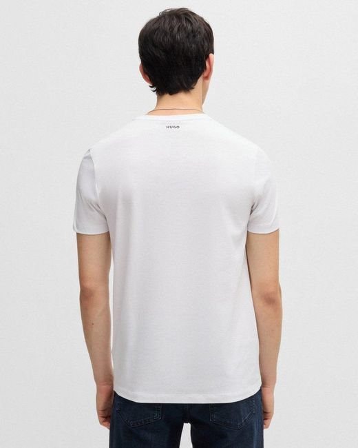 HUGO White Round Two-Pack Of Slim-Fit T-Shirts for men