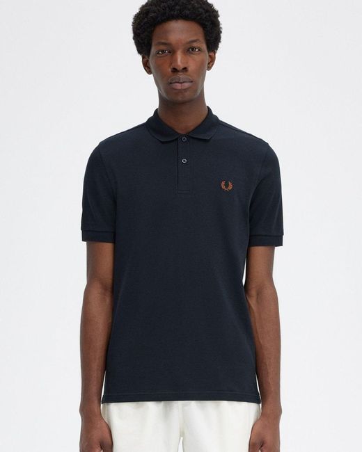 Fred Perry Blue Plain Signature Polo Shirt for men