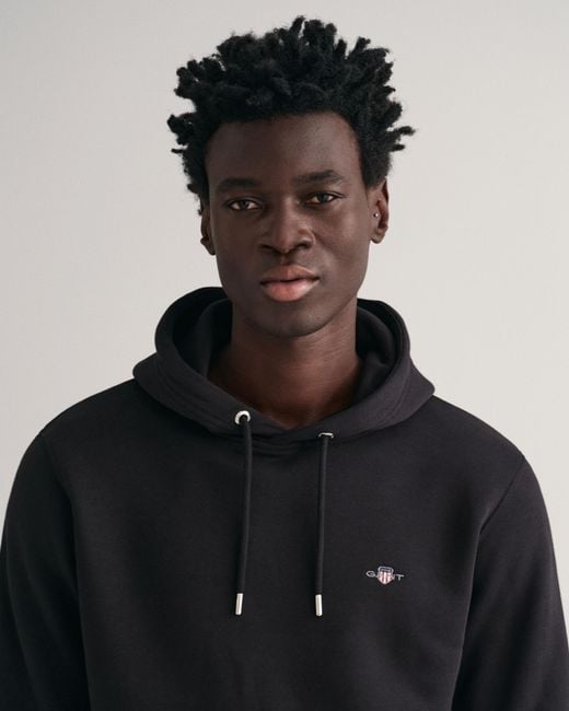 Gant Black Reg Hield Hoodie Man for men