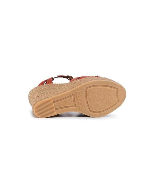 Kanna Pink Sofia Lucido Wedge Heel Espadrilles