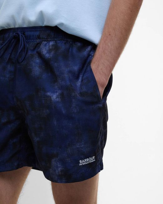 Barbour Blue Camo Ikat Swim Shorts for men