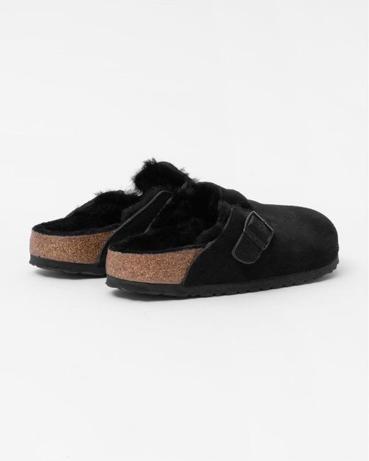 Birkenstock Black Boston Sheepskin Clogs, Size: Uk 5