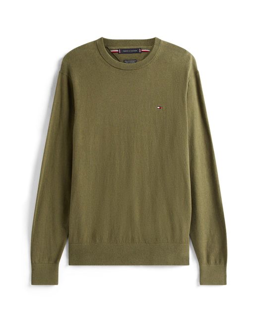 Tommy Hilfiger Green Organic Cotton Cashmere Crew Sweater for men