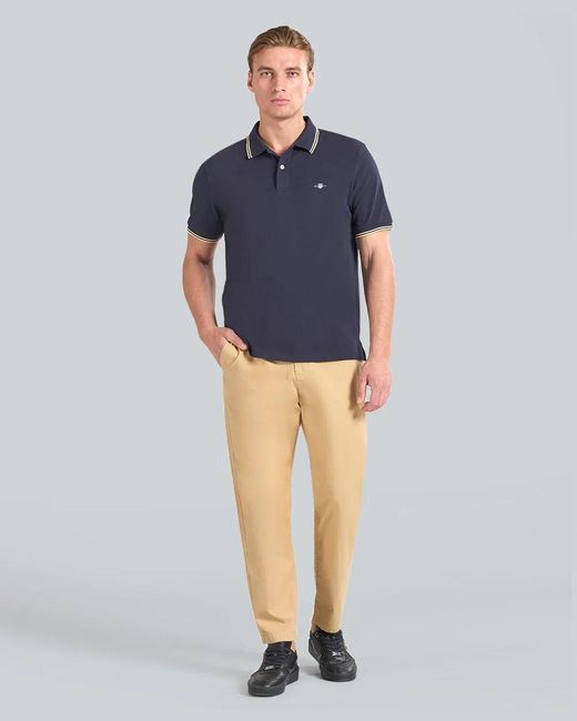 Gant Blue Contrast Tipping Polo 433 Evening for men