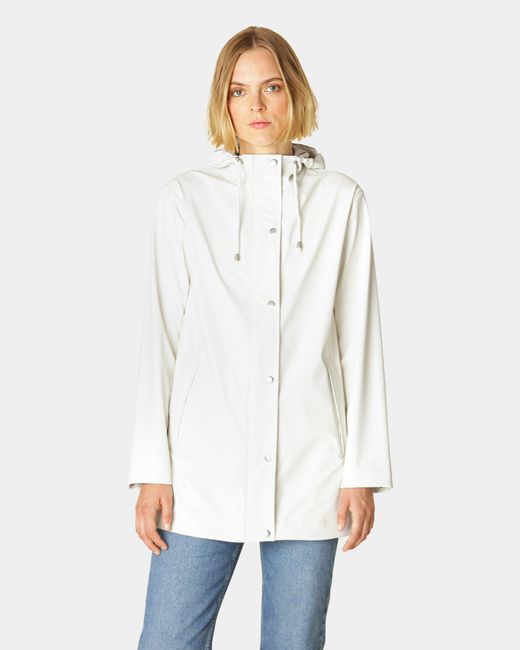 Ilse Jacobsen White Rain Short Rubberised Raincoat