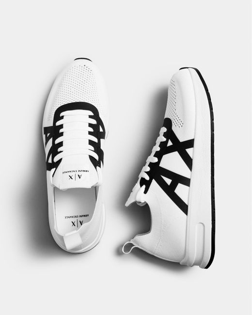 Amazon.com | A|X Armani Exchange Women's Contrasting Lettering Logo Lace Up  Sneaker with Suede Detailing, Op.White+Grey, 4.5 | Fashion Sneakers