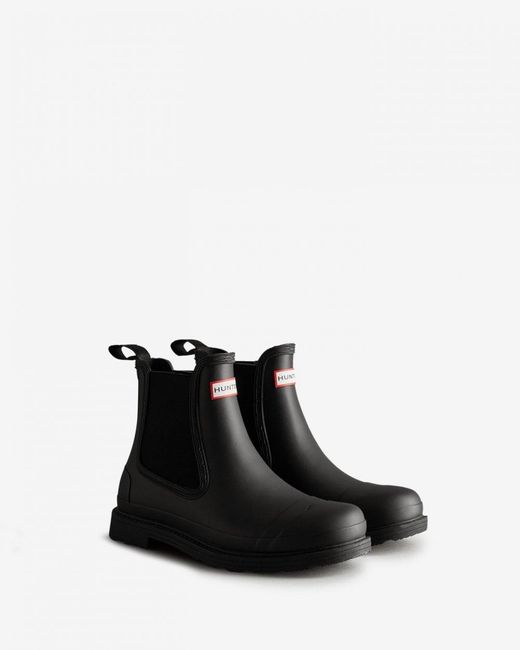 Hunter Black Commando Chelsea Boot for men