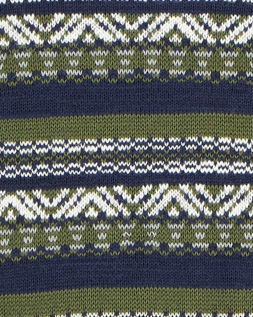 Barbour Blue Topcliffe Fairisle Crew Neck Sweater for men