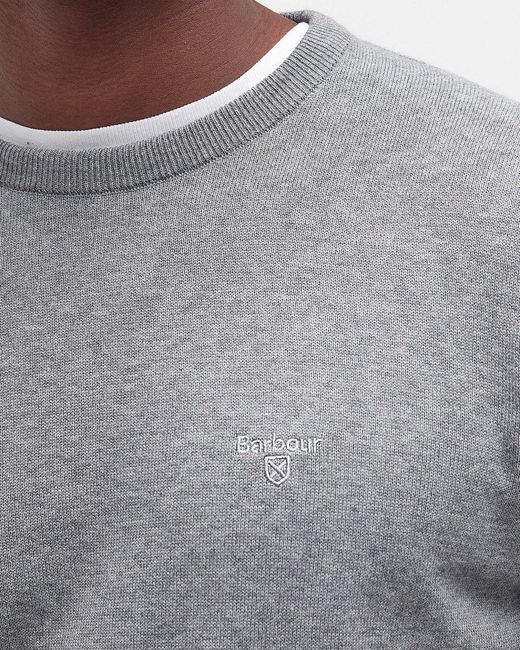 Barbour Gray Pima Cotton Crew Sweatshirt for men
