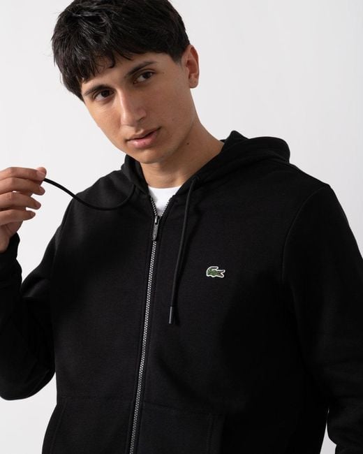 Lacoste Black Fleece Full-Zip Hoodie for men
