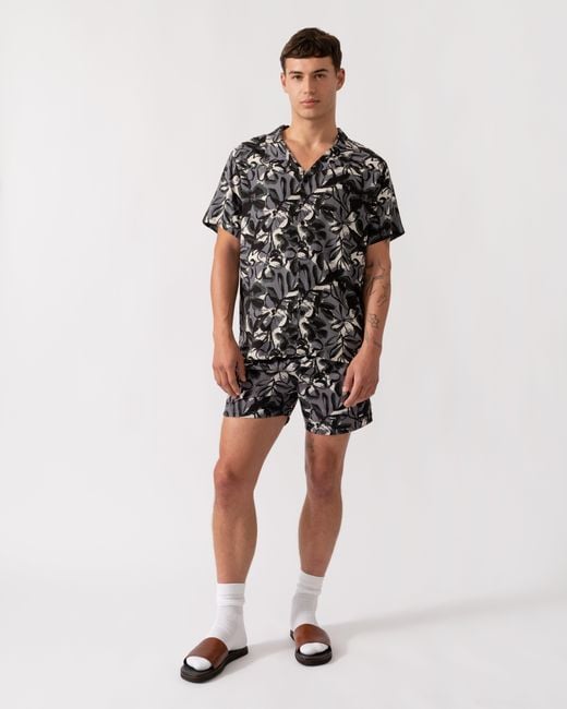 Boss Black Short Sleeve Floral Print Beach Shirt for men