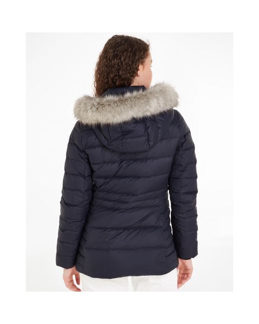 Tommy Hilfiger Tyra Faux Fur Poly Down Jacket in Blue | Lyst