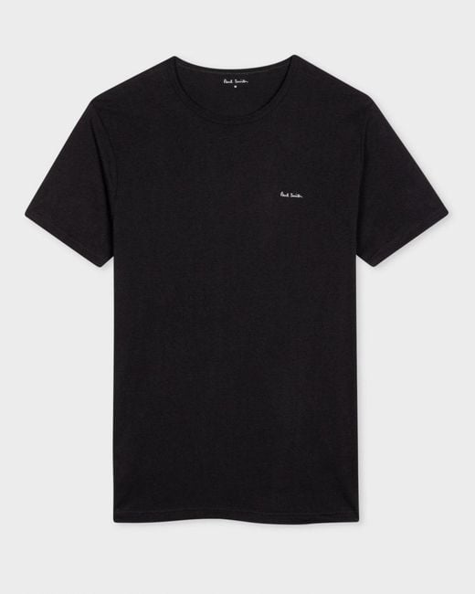 Paul Smith Black 5-Pack Logo Organic T-Shirts for men